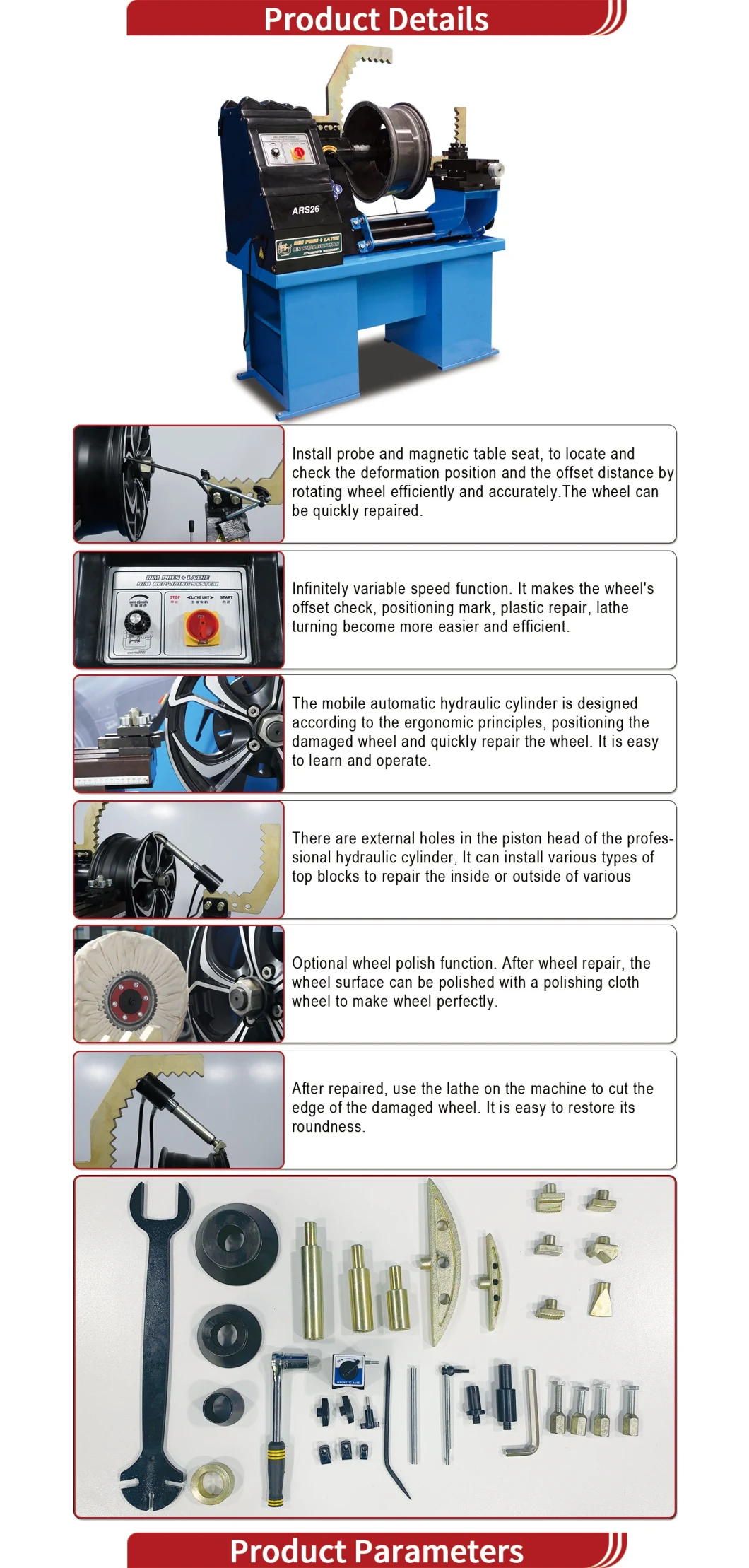 Ars26 Alloy Wheel Straightening Machine for Wheel Straightening